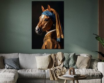 Horse with a Pearl Earring - Vermeer by Marianne Ottemann - OTTI