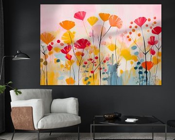 Wild Flowers Abstract by Caroline Guerain