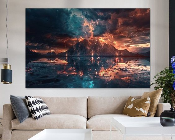 Voorbeeld van het werk in een kamer