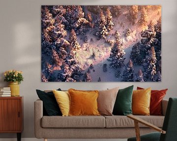 La magie de l'hiver vue du ciel