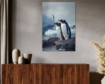 De ijzige wereld van pinguïns van fernlichtsicht