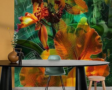 Natürliche Harmonie: Tanz von Orchideen und Mustern von Color Square