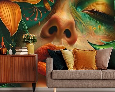 Voorbeeld van het werk in een kamer