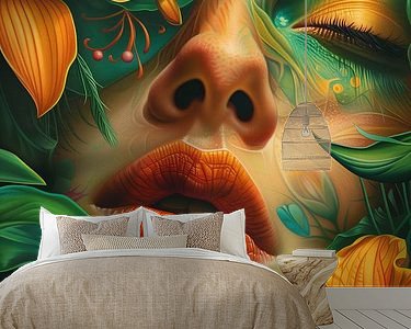 Voorbeeld van het werk in een kamer