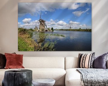 Molens Kinderdijk met Hollandse lucht van Evert-Jan Hoogendoorn