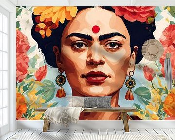 Frida und Blumen von Dreamy Faces
