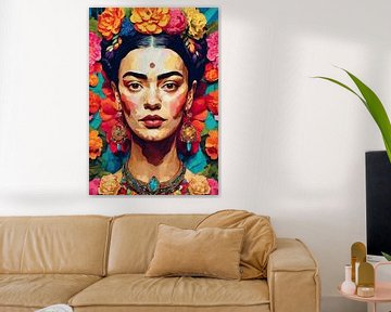 epic portrait illustration of Frida