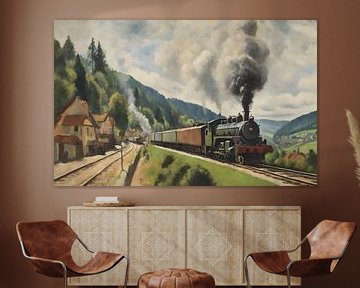 Steam train in the Black Forest by Kees van den Burg