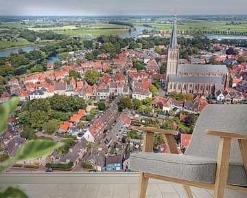 Luchtfoto van de historische stad Doesburg in Nederland van Eye on You