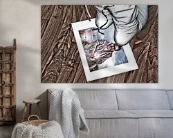 Voorbeeld van het werk in een kamer