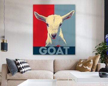 GOAT - Geitenlam in de stijl van de Obama Hope-poster van Western Exposure