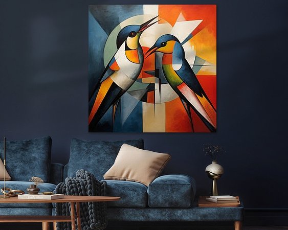 Voorbeeld van het werk in een kamer