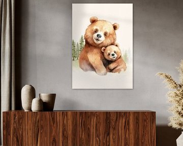 Schattige grote en kleine beer kinderkamer van Tiny Treasures