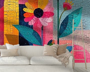 Kleurrijk Stilleven | Mosaïque Bloom van Kunst Kriebels