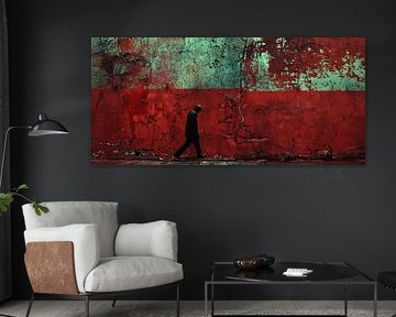 Seul face au mur rouge