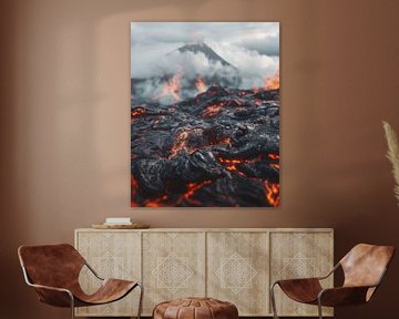 Vulkaanlandschap: schoonheid en vernietiging van fernlichtsicht