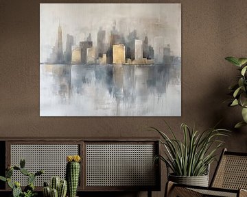 Stadt Abstrakt | Skyline von ARTEO Gemälde