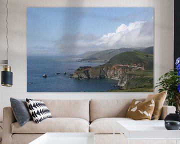 Clouds over Bixby Creek Bridge in Big Sur, California