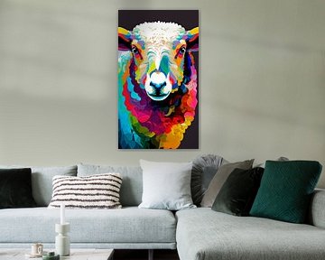 Abstract colourful sheep by Marlon Paul Bruin