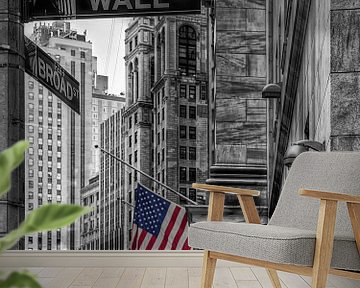 Wall Street New York City Manhattan Colourkey by Carina Buchspies