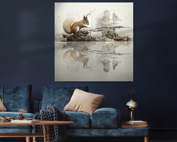Eekhoorn Eiland met spiegeling van Karina Brouwer