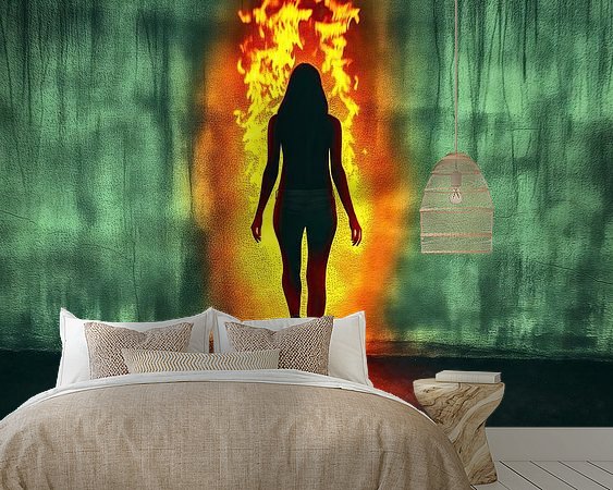 Voorbeeld van het werk in een kamer