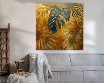 Gouden tropische bladeren van Richard Rijsdijk