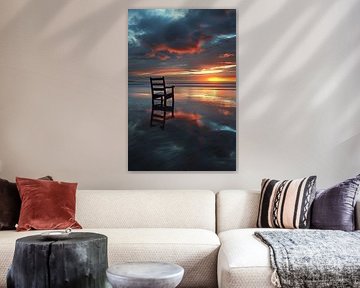 Crépuscule solitaire sur la plage