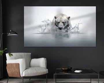 Polar bear splash by Karina Brouwer