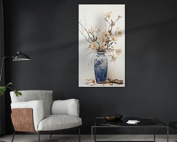 fleurs séchées dans un vase Kintsugi sur Gelissen Artworks