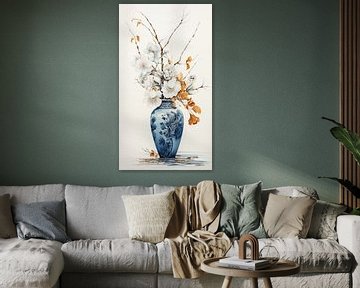 fleurs séchées dans un vase Kintsugi sur Gelissen Artworks