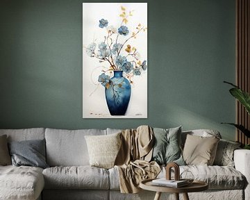 fleurs séchées dans un vase Kintsugi sur Gelissen Artworks