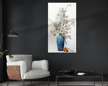 gedroogde bloemen in een Kintsugi vaas van Gelissen Artworks