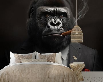 Gorilla met een sigaar