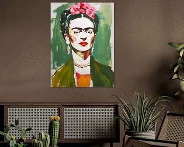 Frida portret schilderij met gouache kleuren van Frank Daske | Foto & Design