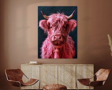 Portrait Pink Highland Cattle | Photography by Frank Daske | Foto & Design
