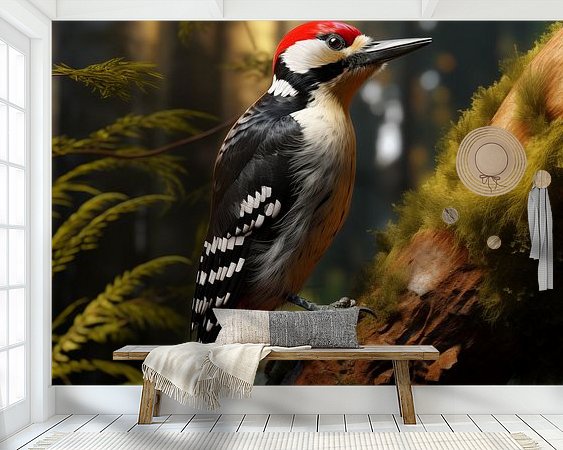 Voorbeeld van het werk in een kamer