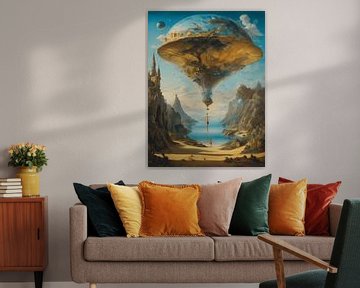 Vom Künstler Salvatore Dali inspirierte Landschaft von Jolique Arte