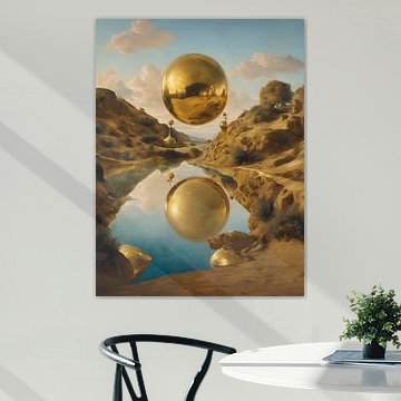 KAWAAI Rene Magritte Surrealistisch Canvas Schilderij - Banket Kunst Aan De Muur Voor Woonkamer, 25x38cm Ingespannen En Ingelijst