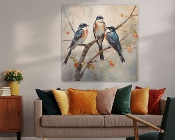 Three swallows light colours by The Xclusive Art