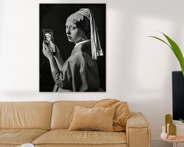 Le selfie avec la boucle d'oreille en perles | Inspiré par Vermeer sur Frank Daske | Foto & Design