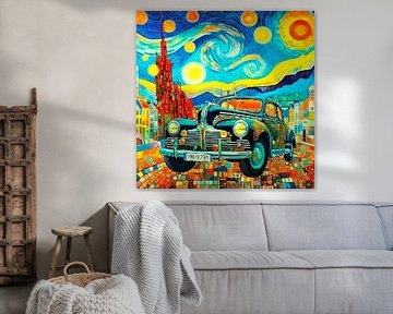 Cheerful coloured car inspired by Gustav Klimt and van Gogh.( 1 ) by Ineke de Rijk