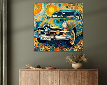 Cheerful coloured car inspired by Gustav Klimt and van Gogh.( 4 ) by Ineke de Rijk