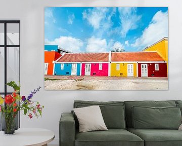 coloured houses in Curacao by marloes voogsgeerd