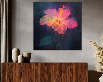 Neon Hibiscus van Kunst Kriebels