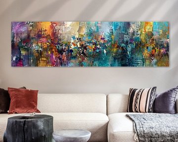 Modern Abstract | Kleurrijke chaos van Kunst Kriebels