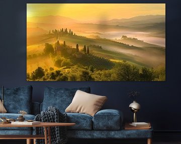 Play of light over Tuscan Hills by Vlindertuin Art