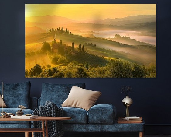 Voorbeeld van het werk in een kamer