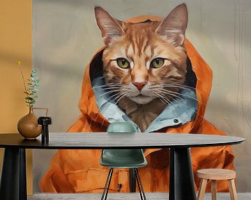 Kat Schilderij | Kat in Oranje van De Mooiste Kunst