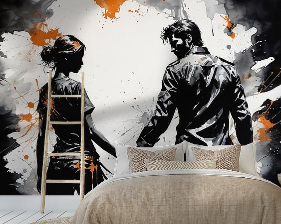 Voorbeeld van het werk in een kamer